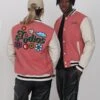 Lamar Varsity Jacket Unisex - Imitatieleren Jas - Coral -Mode Dameskleding Winkel 01d2fd92b457475093992f919857bd94