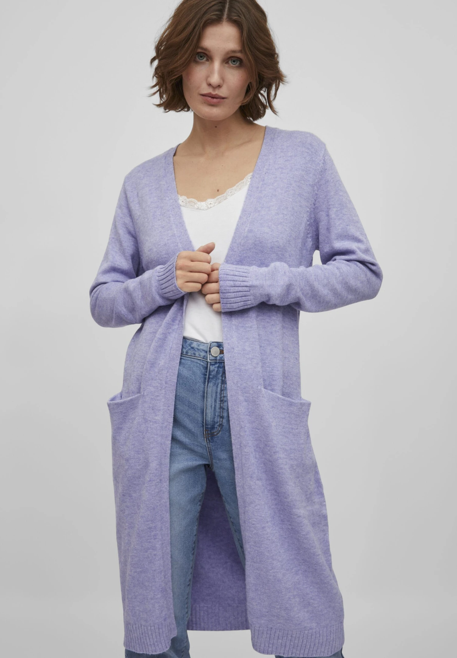 Vila Viril Long Cardigan - Vest - Sweet Lavender 7 Vila Viril Long Cardigan - Vest - Sweet Lavender - Afbeelding 5