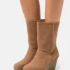 Anna Field Winter Boot - Enkellaarsjes Met Sleehak - Cognac -Mode Dameskleding Winkel 0a0e208641da49138277589d1dfc661b