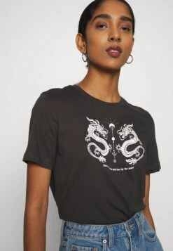 Even&Odd Hattie Mirrored Dragons Tee - T-Shirt Print - 801 - Anthracite -Mode Dameskleding Winkel 0bfbbb5a07384f34bb6d0611800c66fc