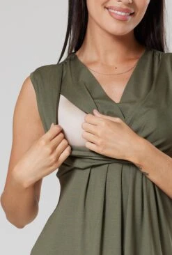 Happy Mama Jurk - Khaki -Mode Dameskleding Winkel 1111ad8f686a4637aade4c34c48c7fbb