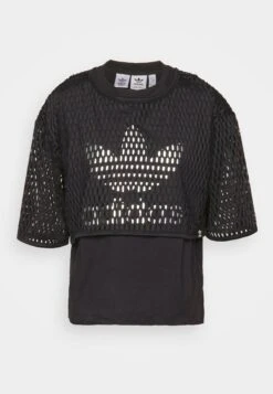 Adidas Originals Big Logo Tee 2 In 1 - T-Shirt Print - Black -Mode Dameskleding Winkel 3552fb7270da4b8db73dd0e3ab69b529