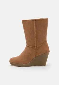 Anna Field Winter Boot - Enkellaarsjes Met Sleehak - Cognac -Mode Dameskleding Winkel 48a9bc74f0664b3881f655fb98dbb87a