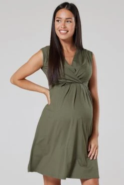 Happy Mama Jurk - Khaki -Mode Dameskleding Winkel 48bab7b36fc54ee7859c41892ec524e7