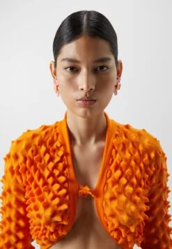 Spiky Cardigan - Vest - Orange -Mode Dameskleding Winkel 506a46711eac433dae7d572e56174129