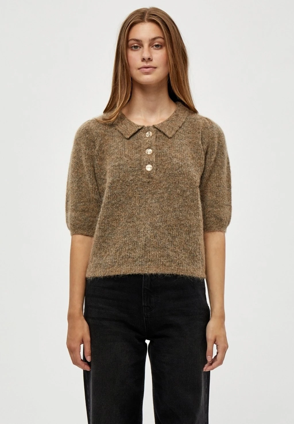 Minus Mille - Poloshirt - Sand Melange 3 Minus Mille - Poloshirt - Sand Melange