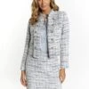 Faina Bouclé - Blazer - Blau Mehrfarbig -Mode Dameskleding Winkel 6c134383c42f47feaf2801ae13672274