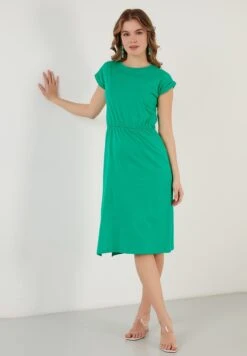 LELA Short Sleeve Midi - Jurk - Benetton Color -Mode Dameskleding Winkel 7d6c32ea151f4d3cafba612698aacee0