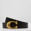 Coach Sculpted Reversible Belt - Riem - Black/Saddle -Mode Dameskleding Winkel 87119156ea8c466990d509f825afa7b6