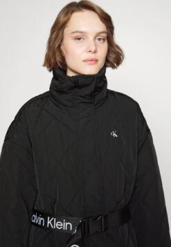 Calvin Klein Jeans Belted Quilted Coat - Winterjas - Black -Mode Dameskleding Winkel a6985b9fcb6c48cc81a48c0beaedb9ba