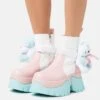 KOI FOOTWEAR Melanie Martinez Sweet Teddy Bear Platform Boots - Korte Laarzen - Blue/Pink/White -Mode Dameskleding Winkel b5473789303b423684342dcaedeab273