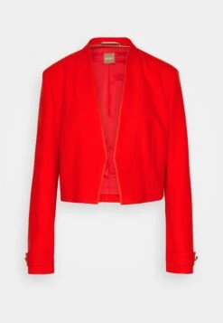 Boss Slim-Fit Cropped Jacket With Collarless Styling - Blazer - Bright Orange -Mode Dameskleding Winkel bbe6128a8e3d422a99b12b00145d9733