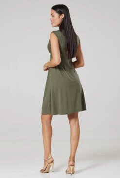 Happy Mama Jurk - Khaki -Mode Dameskleding Winkel bd3b43ce9340419286dce83e781b7f6a