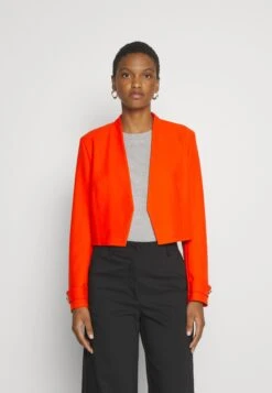 Boss Slim-Fit Cropped Jacket With Collarless Styling - Blazer - Bright Orange -Mode Dameskleding Winkel ccce71fd8f524f76b81654bde7b1fdf0