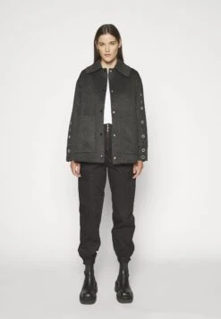 Sandro Oversize Double Face Coat With Eyelet - Halflange Jas - Gris Foncé -Mode Dameskleding Winkel d1788a61fcc14b19a7e93c77ce13ac00
