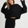 Even&Odd Cropped Jumper - Trui - Black -Mode Dameskleding Winkel fd3bd6122f154dad894d971b813e9d0b